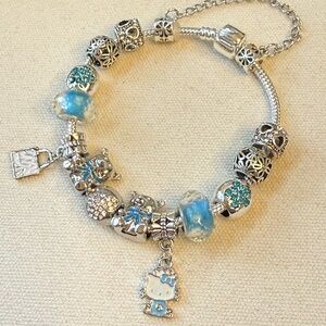 Silver and Blue Charm Bracelet
